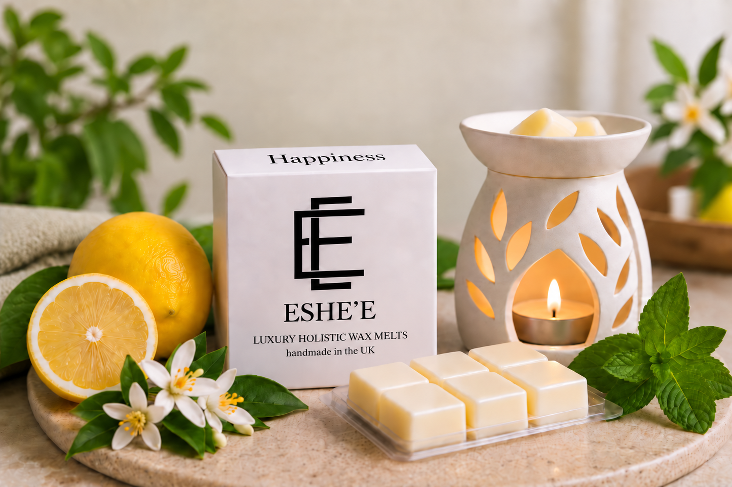 ESHE’E Happiness Holistic Wax Melt – Lemon, Neroli & Peppermint